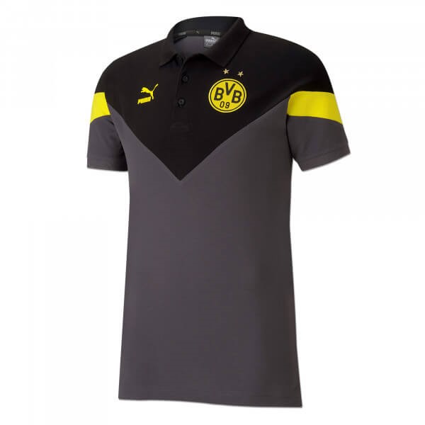 Polo Borussia Dortmund 2019 2020 Negro Gris